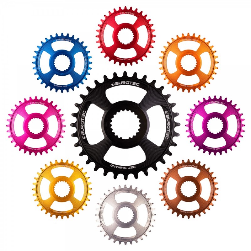 BURGTEC GXP Oval Boost 3mm Offset Thick Thin Chainring ­ 32T ­ Iron Bro Orange