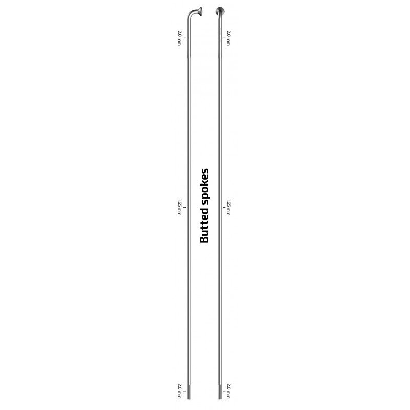 SAPIM D-light Spokes 286mm J-bend Black Box Per 100 - NO Nipples