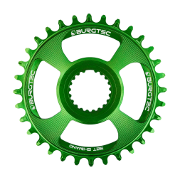 BURGTEC Shimano Direct Mount Thick Thin Chainring - 30T - Candy Spruce Green