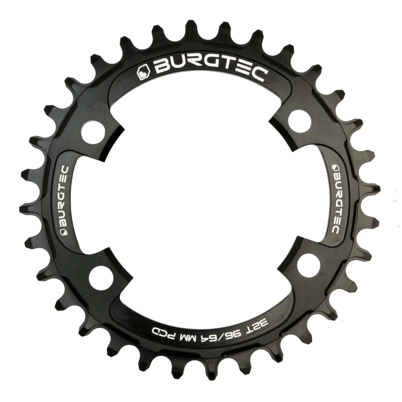 BURGTEC 96/64mm PCD Thick Thin Chainring ­ 30T ­ Burgtec Black