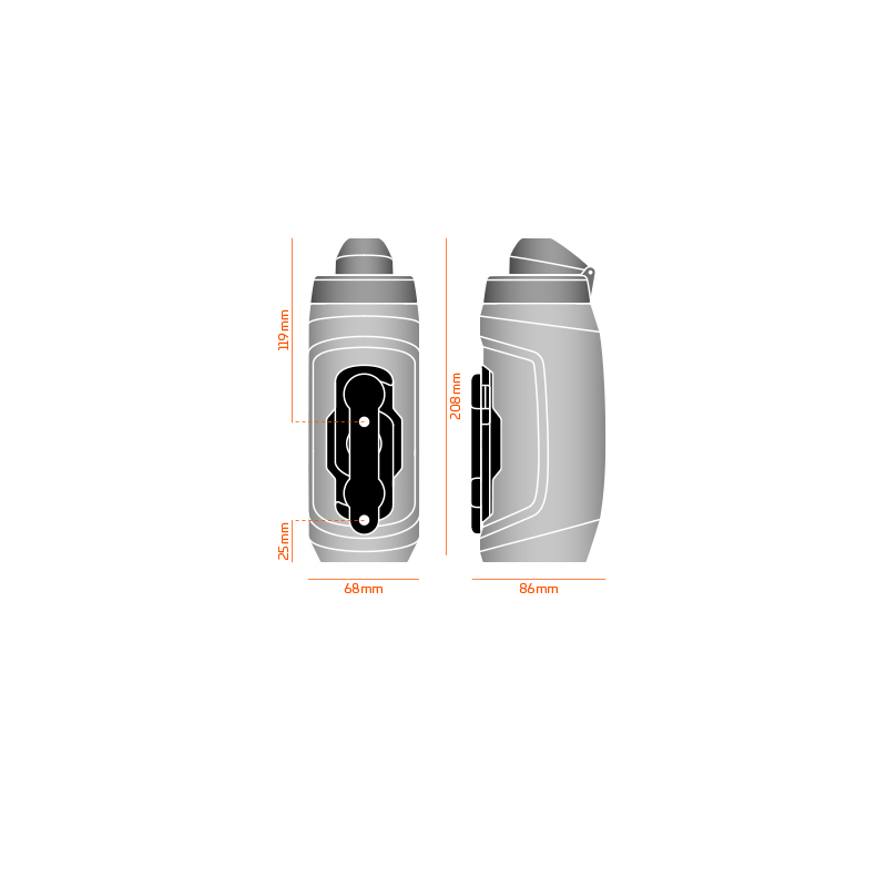 FIDLOCK Twist Bottle 590 + Bike Base Transparent White