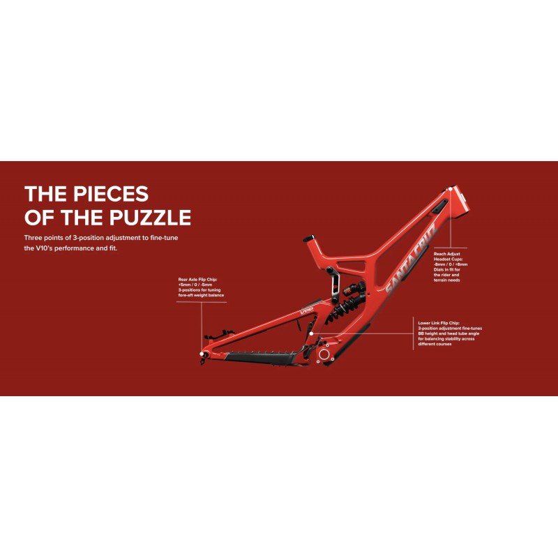 SANTA CRUZ V10 8 CC MX MD Frame Set Gloss Black Sparkle