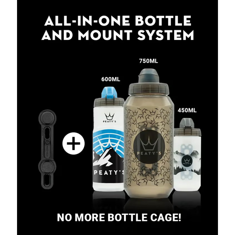 Peaty's x Fidlock Lockin Bottle Mountains Clear 600ml