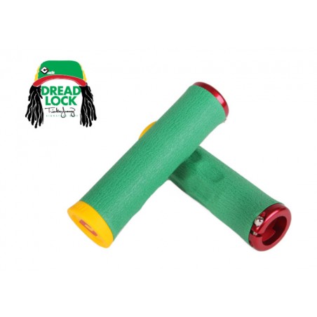 ODI F-1 SERIES DREAD LOCK V2.1 LOCK-ON GRIPS Rasta Colourway