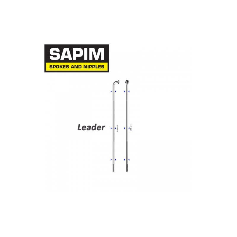 SAPIM Leader Spokes 270mm Black + 12mm Nipple Polyax Box Per 100