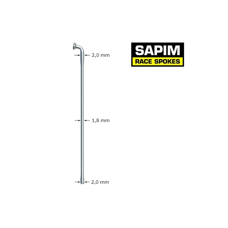 SAPIM Race Spokes 274mm J-Bend Black + 12mm Nipple Polyax Box Per 100