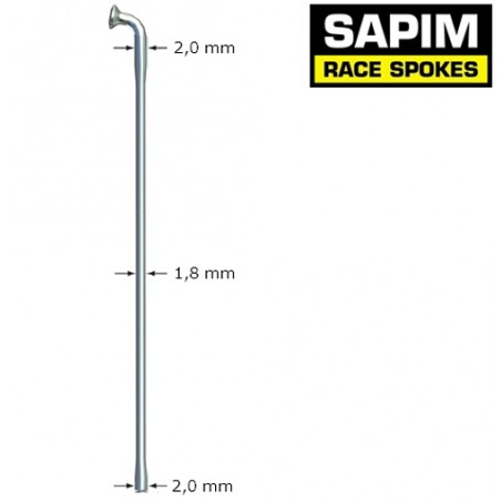 SAPIM Race Spokes 276mm J-Bend Black + 12mm Nipple Polyax Box Per 100
