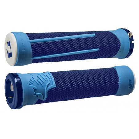 ODI AG2 v2.1 Lock-On Grips Blue/Lt Blue with Blue Clamps