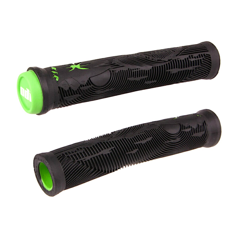 ODI Hucker Signature No Flange GRIPS Black/Green