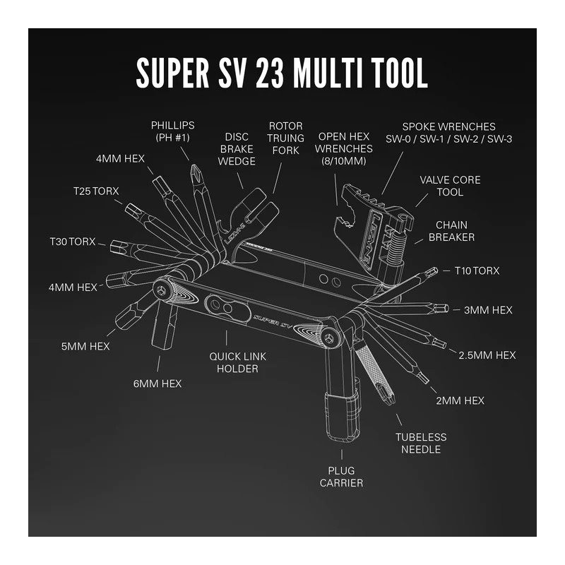LEZYNE MULTI TOOLS - SUPER SV 23 - SILVER