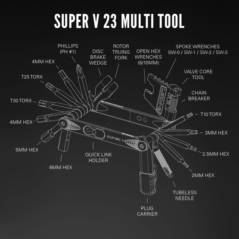 LEZYNE MULTI TOOLS - SUPER V 23 - BLACK