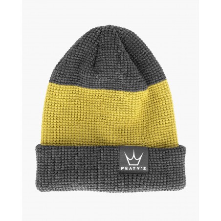 Peaty's AW23 PubWear Merino Beanie - Grey / Sour Lime